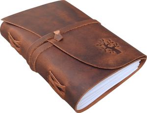 Luxury Genuine Full Grain Leather <b>Journal</b> Vintage Antique Style Hardcover Notebook with Deckle Edge Paper Day Planner <b>Writing</b> - Product Image 4