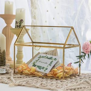 Boîte de rangement en verre avec couvercle et cadre doré pour organiser les bijoux - Product Image 4