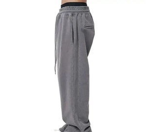 Premium Quality Plus Size <b>Men</b> Flared Joggers Pants Breathable Soft Baggy <b>Wide</b> Straight <b>Leg</b> Pants Sweatpants With Drawstring - Product Image 2