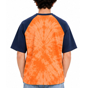 <b>Mens</b> <b>Tie</b> <b>Dye</b> Raglan <b>T</b> <b>Shirt</b> 100% Cotton Contrast Sleeve Crew Neck Graphic Print Streetwear Urban Wholesale Manufacturer EAZWEARS - Product Image 5