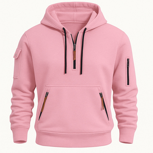 เสื้อสเวตเชิ้ตมีฮู้ดสีเขียวสำหรับผู้ชาย ทรงปกติ สวมใส่สบายๆ ในฤดูใบไม้ร่วง มีดีไซน์กระเป๋า ผลิตจากผ้าถัก - Product Image 6