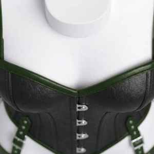 Ensemble de lingerie corset harnais OEM personnalisé pour femme en cuir véritable, sexy, à agrafes, à maintien moyen, respirant et sans couture - Product Image 3