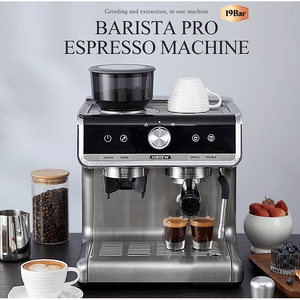 Macchina da Caffè Espresso Semiautomatica 20 Bar con Doppia Caldaia, Macinacaffè Integrato, Estrazione per Due Tazze, per Cappuccino Italiano LC - Product Image 2