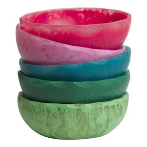 Handmade Kitchen Tabletop Resin Salad Safe Serving Bowl New Design Curves Customizable Home Garden Dinnerware 100pcs MOQ - Product Image 4