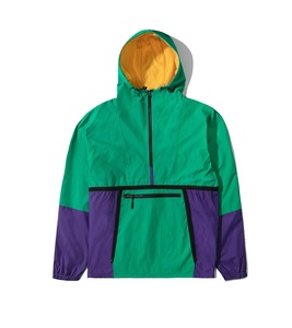 High Quality Sportswear Nylon Athletic Pullover Windproof Color <b>Block</b> Breathable Lightweight Anorak Jacket - Product Image 6