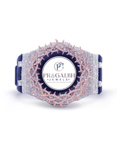 Montre de luxe Pragalbh Jewels sertie de diamants, couronne pavée, lunette à pointes, bracelet en caoutchouc, mouvement à quartz, montre de luxe hip-hop - Product Image 1
