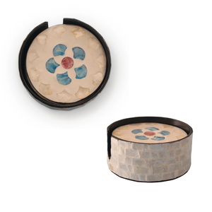 Eco Friendly Cute Round Mother of Pearl Coaster with Reusable Design <b>Kitchen</b> Accessory Good Price From Vietnam - Product Image 4
