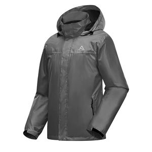 <b>Lightweight</b> High-Visibility Reflective <b>Rain</b> <b>Jacket</b> for Outdoor Hiking Camping Waterproof Windproof Front Street-wear Style - Product Image 2