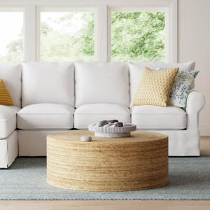 Table basse en forme de tambour tissée à la main de style naturel DreamCraft en provenance du Vietnam - Product Image 3