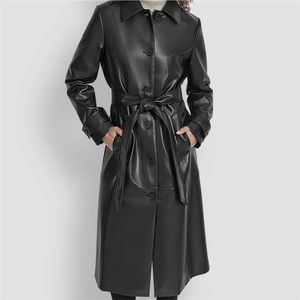 Manteau long en cuir de haute qualité pour homme avec poches latérales, vêtements d'hiver, prix de gros, manteau en cuir de bonne qualité - Product Image 5