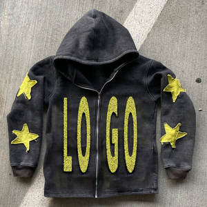 Sudadera con Capucha y Cremallera Personalizada con Bordado 3D y Estampado Puff para Mujer, 100% Algodón, Sudadera Térmica con Cremallera Completa para Invierno - Product Image 3