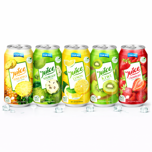 Bebida de Jugo de Frutas Enlatada de 330 ml, Sin Azúcar Añadido, Bebida Natural de Piña, Guanábana, Limón, Kiwi, Fresa, Proveedor OEM - Product Image 1