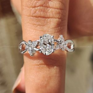 Botanical 0.60 To 3.00 CT Oval Cut <b>Engagement</b> <b>Ring</b> <b>Nature</b> <b>Inspired</b> Fine Jewelry For Women Bridal Anniversary Wedding Gift - Product Image 6