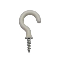 Crochets de suspension en acier argenté nickelé avec revêtement vinyle, crochets à vis pour suspension de plafond, certifiés ISO 9001, échantillons gratuits, modèle en gros