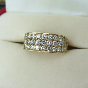 Anillo de Compromiso y Boda de Plata de Ley 925 con Tres Hileras de Diamantes Moissanite Estilo Vintage, Joyería Hip Hop, Regalo para Hombre - Product Image 2