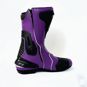 Botas de Motociclismo de Cuero para Hombre, Calzado de Carreras de Motos y Automóviles de Primera Calidad, Zapatos Ecológicos para Hombre, Personalizados - Product Image 2