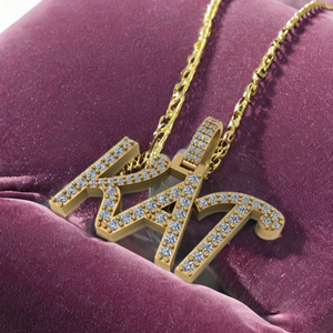 Collar de Oro Sólido de 14K con Inicial y Nombre, Diamante Cultivado en Laboratorio, Letra en Bloque Personalizada, Colgante Fino, Unisex, Regalo - Product Image 4