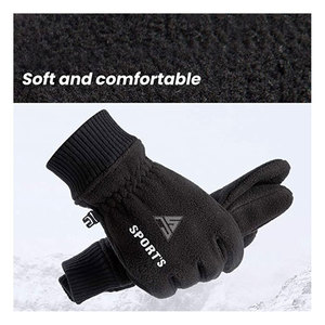 Gants d'hiver chauds pour hommes avec doublure polaire et paumes en velours côtelé pour le ski, le cyclisme et la moto - Compatibles avec les écrans tactiles - Product Image 3