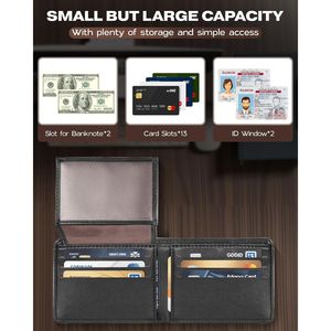 Portafoglio Bifold da Uomo GNDR Nero Slim in Ecopelle con Blocco RFID, Porta Carte e Tasca Frontale, Confezione Regalo Inclusa - Product Image 2