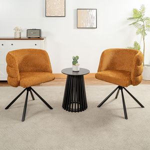 Set di 2 Sedie da Pranzo Moderne Girevoli a 270 Gradi, Sedie da Ufficio Imbottite con Base in Metallo per Camera da Letto e Soggiorno - Product Image 2