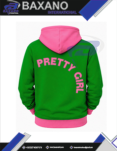 อัลฟ่า |   คาปา |   เสื้อฮู้ดผู้ชายสีเขียว Alpha Sorority พร้อมกระเป๋าจิงโจ้สีชมพู 1908 คัลเลอร์บล็อก เสื้อฮู้ดผู้หญิงแบบสวมลำลอง - Product Image 5