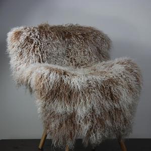 Paneles de piel de oveja tibetana con punta de ostra al por mayor, placas de piel de cordero de Mongolia esmerilada blanca personalizadas para muebles - Product Image 2