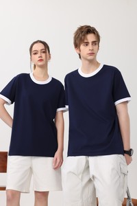 Camiseta Unisex de Algodón con Cuello Redondo, Diseño Moderno con Bloques de Color, Corte Regular, Transpirable, Diseño Personalizado para Hombres y Mujeres, Formal - Product Image 2