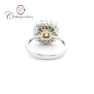 AU750แบบคลาสสิก18K สีขาวนวลและเหลืองทองทูโทนแท้ติดแหวนรองด้วยเพชรธรรมชาติ - Product Image 3