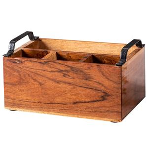 Porte-couverts en bois carré fait à la main support de cuillère jetable poli pour table à manger fêtes organisateur de haute commercialisation - Product Image 2