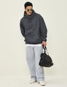 Sudadera con Capucha Gris Oscuro para Hombre, Corte Regular, Algodón French Terry, Casual, Invierno, Ecológica, Diseño con Bolsillos, Tejido de Punto, Manga Larga - Product Image 3