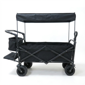 Chariot de plage pliable OEM/ODM de haute qualité avec auvent en tissu, cadre en acier, poignée télescopique, durable, pour le shopping et l'industrie - Product Image 3