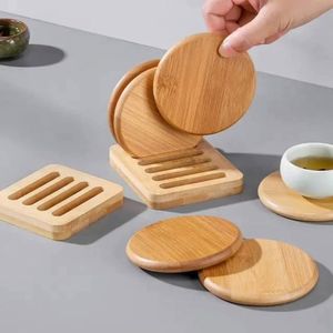Premium Wooden Coaster Set with Natural Wood Grain, Durable Reusable <b>Drink</b> Mat for Home Kitchen, Dining Table, Office, Cafe - Product Image 3