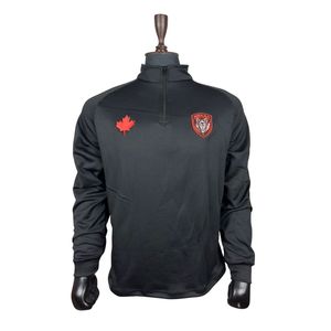 Camiseta de punto de media capa para hombre, de felpa francesa, de secado rápido, ajustada, con cremallera de 1/4, informal, de invierno, directa de fábrica OEM, personalizada - Product Image 1