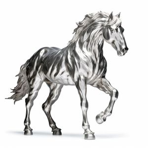 Statue de cheval en aluminium de luxe, sculptée à la main et de construction durable, pour les projets de design d'intérieur et la décoration. - Product Image 1