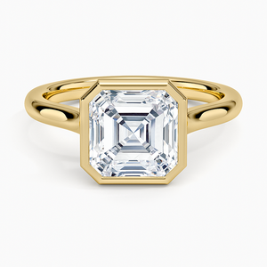 Anillo de compromiso de moissanita de 2 quilates con corte Asscher, banda retorcida, anillo nupcial solitario - Product Image 1