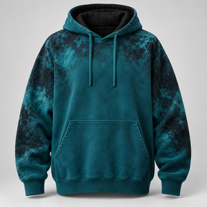 Sudadera con capucha vintage con lavado ácido, de felpa de algodón marrón oscuro, estilo oversize, con bordado de sol, logotipo personalizado, ropa al por mayor - Product Image 4