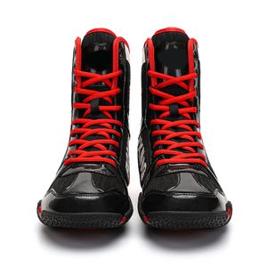 Chaussures de boxe montantes à soutien de la cheville, à lacets sécurisés, en polyester, avec semelle ergonomique flexible, personnalisables, pour le combat - Product Image 6