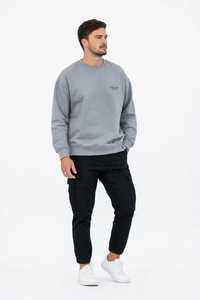 Oneten <b>Men's</b> <b>Grey</b> Crewneck Long Sleeve Loose Fit 100% Polyester Printed Casual Pullover <b>Sweatshirt</b> for Spring - Product Image 5