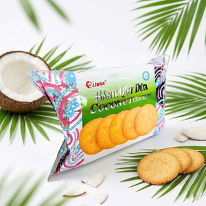 160g Sweet Coconut Crackers Crispy Round Snack Bulk ODM Factory Supplier - Product Image 1