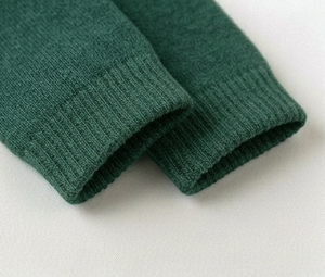 Chaussettes ras du cou pour femme, vert foncé, tricotées, respirantes, couleur unie, usage quotidien, automne, longueur standard, style classique - Product Image 6