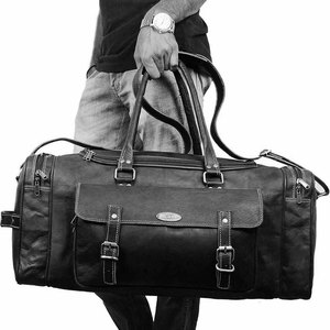 Bolsa de Viaje de Cuero Genuino para Hombre, Ecológica, Gran Capacidad (50-70L), Logotipo y Color Personalizables, para Gimnasio/Fines de Semana - Product Image 3