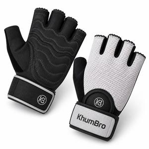 Guantes de Entrenamiento Transpirables KhumBro de Medio Dedo para Gimnasio, Unisex, con Palma de Silicona Antideslizante y Correa de Muñeca Ajustable |   Fisicoculturismo - Product Image 5