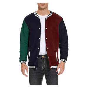 เสื้อแจ็คเก็ตวาร์ซิตี้ขนสัตว์คุณภาพสูงพร้อมแขนเสื้อหนังแท้ |   โรงงานผลิตเสื้อแจ็คเก็ต Letterman แบบสั่งทำขายส่ง - Product Image 6