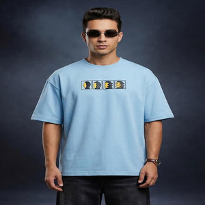 Camiseta de Manga Corta Casual para Hombre, Color Azul Claro, Cuello Redondo, 100% Algodón, Corte Regular, Anti-Encogimiento - Product Image 2