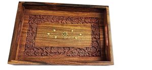 Bandejas de Madera Natural para Servir Frutos Secos, Desayunos y Aperitivos, Plato Decorativo de Madera para Cocina, Comedor y Decoración del Hogar - Product Image 6