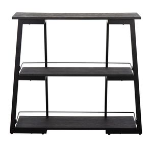 Librería industrial Conversge en acero negro y bambú negro - Product Image 5