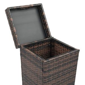 Top Cover Iron Frame Rattan Trash Can Brown Gradient with Unique Top Cover for Home or Office Waste Bins - Product Image 4