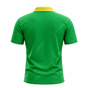 Polo de boxe personnalisé vert kangourou – Maillot d'entraîneur de sublimation pour équipe sportive avec col jaune - Product Image 4