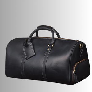 Sac de voyage vintage en cuir véritable, grande capacité, sac de week-end, sac de voyage unisexe, sac en cuir de vachette durable pour homme - Product Image 4