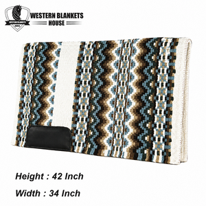 Western Blankets House Western Saddle Pad Cotton Fleece Lined 42x34 Inch Riding <b>Equestrian</b> Patterned Design - Product Image 4